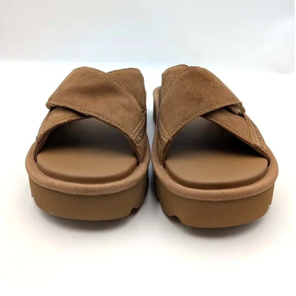 UGG Sungaze Platform Slide Sandals Open Toe Women's Chestnut Size US9 EU40